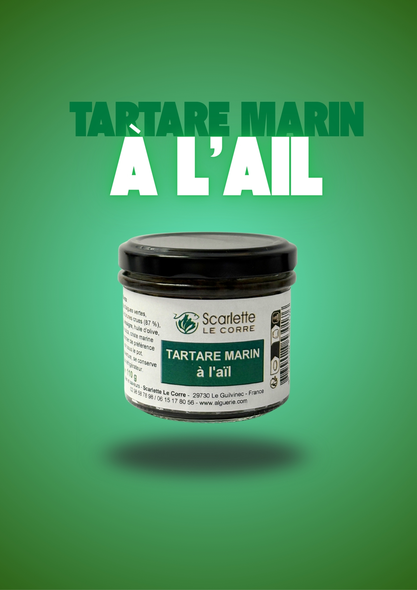 Tartare d'algues - ail - verrine de 110g