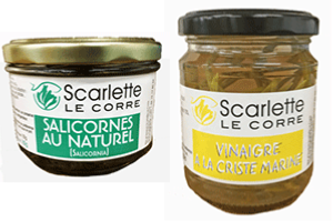 Salicorne au naturel et vinaigre de criste marine confectionns en verrineAlgues rcoltes en Bretagne et sches